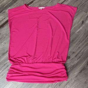 Travel Smith Pink  Shirred Hem Blouse